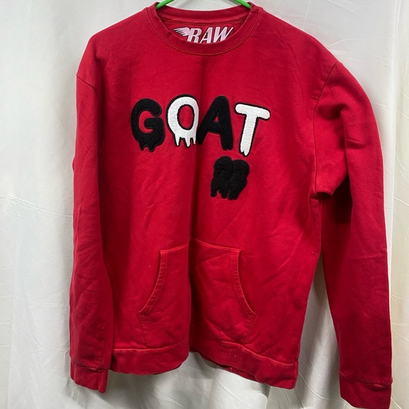 Raw own the now GOAT 23 crew neck embroidered sweatshirt Size Large HOT - Picture 1 of 4